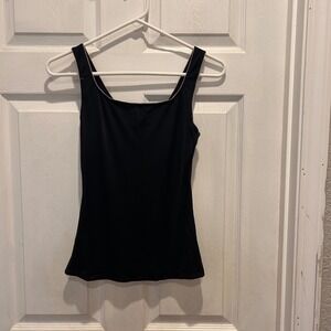 Flexees Maidenform Black Smoothing Tank Top Square Neck Lingerie Large Shapewear